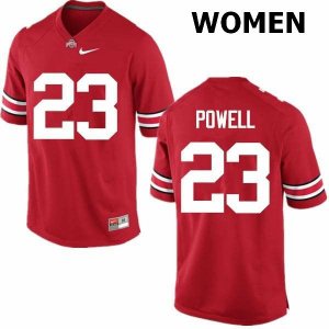 NCAA Ohio State Buckeyes Women's #23 Tyvis Powell Red Nike Football College Jersey IDU6345WH